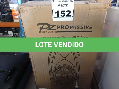 LOTE 152 - 01 CAIXA DE SOM PZ PROPASSIVE MODELO PX-12. (NO ESTADO) ATENÇÃO! FAZER A VISITAÇÃO ANTES DE ARREMATAR, NÃO SABEMOS SE FUNCIONA. LEILÃO NÃO TEM GARANTIA E NEM DEVOLUÇÃO, SUJEITO A POSSÍVEIS AVARIAS VISÍVEIS/OCULTAS E/OU AUSÊNCIA DE COMPONENTES.