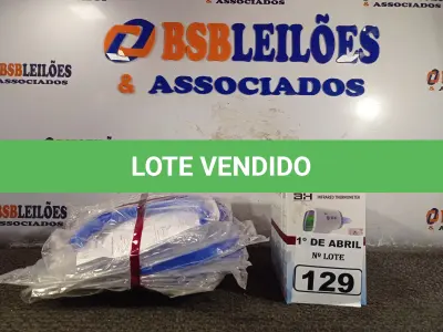 LOTE 129 - 10 MÁSCARAS DE PROTEÇÃO E 05 TERMÔMETROS DIGITAIS. (NO ESTADO) ATENÇÃO! FAZER A VISITAÇÃO ANTES DE ARREMATAR, NÃO SABEMOS SE FUNCIONA. LEILÃO NÃO TEM GARANTIA E NEM DEVOLUÇÃO, SUJEITO A POSSÍVEIS AVARIAS VISÍVEIS/OCULTAS E/OU AUSÊNCIA DE COMPONENTES.