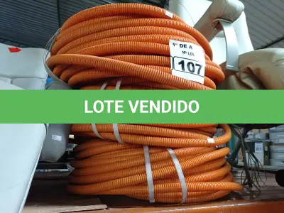 LOTE 107 - 03 ROLOS DE MANGUEIRA CORRUGADA. (NO ESTADO) ATENÇÃO! FAZER A VISITAÇÃO ANTES DE ARREMATAR, NÃO SABEMOS SE FUNCIONA. LEILÃO NÃO TEM GARANTIA E NEM DEVOLUÇÃO, SUJEITO A POSSÍVEIS AVARIAS VISÍVEIS/OCULTAS E/OU AUSÊNCIA DE COMPONENTES.