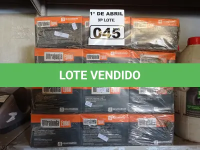 LOTE 045 - 12 CAIXAS DE REJUNTE EPÓXI. (NO ESTADO) ATENÇÃO! FAZER A VISITAÇÃO ANTES DE ARREMATAR, NÃO SABEMOS SE FUNCIONA. LEILÃO NÃO TEM GARANTIA E NEM DEVOLUÇÃO, SUJEITO A POSSÍVEIS AVARIAS VISÍVEIS/OCULTAS E/OU AUSÊNCIA DE COMPONENTES.