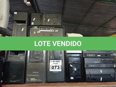 LOTE 073 - 10 CPU’S MARCAS E MODELOS DIVERSOS PARA RETIRADA DE PEÇAS. (NO ESTADO) ATENÇÃO! FAZER A VISITAÇÃO ANTES DE ARREMATAR, NÃO SABEMOS SE FUNCIONA. LEILÃO NÃO TEM GARANTIA E NEM DEVOLUÇÃO, SUJEITO A POSSÍVEIS AVARIAS VISÍVEIS/OCULTAS E/OU AUSÊNCIA DE COMPONENTES.