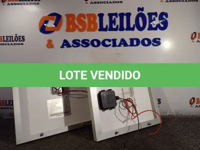 LOTE 134 - 02 PAINÉIS SOLARES 18V 10W. (NO ESTADO) ATENÇÃO! FAZER A VISITAÇÃO ANTES DE ARREMATAR, NÃO SABEMOS SE FUNCIONA. LEILÃO NÃO TEM GARANTIA E NEM DEVOLUÇÃO, SUJEITO A POSSÍVEIS AVARIAS VISÍVEIS/OCULTAS E/OU AUSÊNCIA DE COMPONENTES.