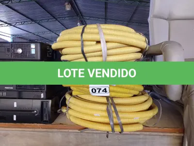 LOTE 074 - 03 ROLOS DE MANGUEIRA CORRUGADA. (NO ESTADO) ATENÇÃO! FAZER A VISITAÇÃO ANTES DE ARREMATAR, NÃO SABEMOS SE FUNCIONA. LEILÃO NÃO TEM GARANTIA E NEM DEVOLUÇÃO, SUJEITO A POSSÍVEIS AVARIAS VISÍVEIS/OCULTAS E/OU AUSÊNCIA DE COMPONENTES.