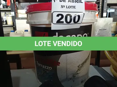 LOTE 200 - 01 BALDE DE GRANILITE DACAPÓ 25KG. (NO ESTADO) ATENÇÃO! FAZER A VISITAÇÃO ANTES DE ARREMATAR, NÃO SABEMOS SE FUNCIONA. LEILÃO NÃO TEM GARANTIA E NEM DEVOLUÇÃO, SUJEITO A POSSÍVEIS AVARIAS VISÍVEIS/OCULTAS E/OU AUSÊNCIA DE COMPONENTES.
