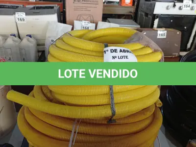 LOTE 201 - 03 ROLOS DE MANGUEIRA CORRUGADA. (NO ESTADO) ATENÇÃO! FAZER A VISITAÇÃO ANTES DE ARREMATAR, NÃO SABEMOS SE FUNCIONA. LEILÃO NÃO TEM GARANTIA E NEM DEVOLUÇÃO, SUJEITO A POSSÍVEIS AVARIAS VISÍVEIS/OCULTAS E/OU AUSÊNCIA DE COMPONENTES.