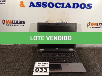 LOTE 033 - 01 NOTEBOOK MARCA HP. (NO ESTADO) ATENÇÃO! FAZER A VISITAÇÃO ANTES DE ARREMATAR, NÃO SABEMOS SE FUNCIONA. LEILÃO NÃO TEM GARANTIA E NEM DEVOLUÇÃO, SUJEITO A POSSÍVEIS AVARIAS VISÍVEIS/OCULTAS E/OU AUSÊNCIA DE COMPONENTES.