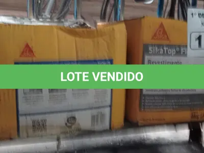LOTE 136 - 02 CAIXAS DE SIKA TOP 100, REVESTIMENTO IMPERMEABILIZANTE SEMI-FLEXIVEL. (NO ESTADO) ATENÇÃO! FAZER A VISITAÇÃO ANTES DE ARREMATAR, NÃO SABEMOS SE FUNCIONA. LEILÃO NÃO TEM GARANTIA E NEM DEVOLUÇÃO, SUJEITO A POSSÍVEIS AVARIAS VISÍVEIS/OCULTAS E/OU AUSÊNCIA DE COMPONENTES.