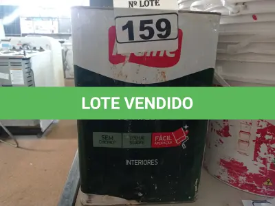 LOTE 159 - 01 LATA DE TINTA IQUINE PINTALAR 18L FOSCO AVELUDADO NA COR PEROLA. (NO ESTADO) ATENÇÃO! FAZER A VISITAÇÃO ANTES DE ARREMATAR, NÃO SABEMOS SE FUNCIONA. LEILÃO NÃO TEM GARANTIA E NEM DEVOLUÇÃO, SUJEITO A POSSÍVEIS AVARIAS VISÍVEIS/OCULTAS E/OU AUSÊNCIA DE COMPONENTES.