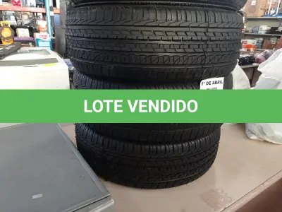 LOTE 387 - 04 PNEUS REMOLD 195/55/16. (NO ESTADO) ATENÇÃO! FAZER A VISITAÇÃO ANTES DE ARREMATAR, NÃO SABEMOS SE FUNCIONA. LEILÃO NÃO TEM GARANTIA E NEM DEVOLUÇÃO, SUJEITO A POSSÍVEIS AVARIAS VISÍVEIS/OCULTAS E/OU AUSÊNCIA DE COMPONENTES.