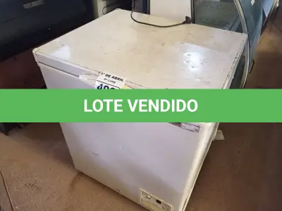 LOTE 492 - 01 FREEZER HORIZONTAL COM 01 TAMPA 220V. (NO ESTADO) ATENÇÃO! FAZER A VISITAÇÃO ANTES DE ARREMATAR, NÃO SABEMOS SE FUNCIONA. LEILÃO NÃO TEM GARANTIA E NEM DEVOLUÇÃO, SUJEITO A POSSÍVEIS AVARIAS VISÍVEIS/OCULTAS E/OU AUSÊNCIA DE COMPONENTES.