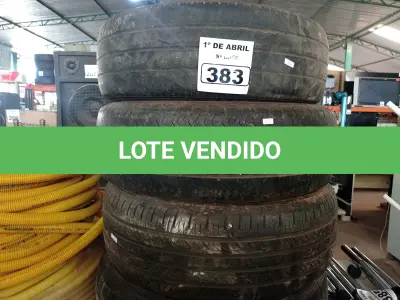 LOTE 383 - 04 PNEUS USADOS MEDIDAS DIVERSAS. (NO ESTADO) ATENÇÃO! FAZER A VISITAÇÃO ANTES DE ARREMATAR, NÃO SABEMOS SE FUNCIONA. LEILÃO NÃO TEM GARANTIA E NEM DEVOLUÇÃO, SUJEITO A POSSÍVEIS AVARIAS VISÍVEIS/OCULTAS E/OU AUSÊNCIA DE COMPONENTES.
