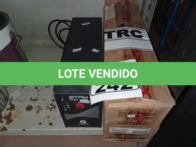 LOTE 242 - 02 NOBREAKS MARCAS MICROSOL.  (NO ESTADO) ATENÇÃO! FAZER A VISITAÇÃO ANTES DE ARREMATAR, NÃO SABEMOS SE FUNCIONA. LEILÃO NÃO TEM GARANTIA E NEM DEVOLUÇÃO, SUJEITO A POSSÍVEIS AVARIAS VISÍVEIS/OCULTAS E/OU AUSÊNCIA DE COMPONENTES.