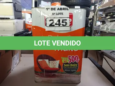 LOTE 245 - 01 LATA DE TINTA IQUINE DELANIL RENDE MUITO 18L FOSCO BASE “M”. (NO ESTADO) ATENÇÃO! FAZER A VISITAÇÃO ANTES DE ARREMATAR, NÃO SABEMOS SE FUNCIONA. LEILÃO NÃO TEM GARANTIA E NEM DEVOLUÇÃO, SUJEITO A POSSÍVEIS AVARIAS VISÍVEIS/OCULTAS E/OU AUSÊNCIA DE COMPONENTES.