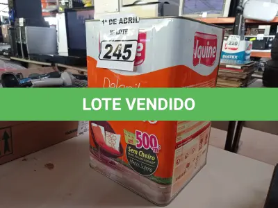 LOTE 245 - 01 LATA DE TINTA IQUINE DELANIL RENDE MUITO 18L FOSCO BASE “M”. (NO ESTADO) ATENÇÃO! FAZER A VISITAÇÃO ANTES DE ARREMATAR, NÃO SABEMOS SE FUNCIONA. LEILÃO NÃO TEM GARANTIA E NEM DEVOLUÇÃO, SUJEITO A POSSÍVEIS AVARIAS VISÍVEIS/OCULTAS E/OU AUSÊNCIA DE COMPONENTES.