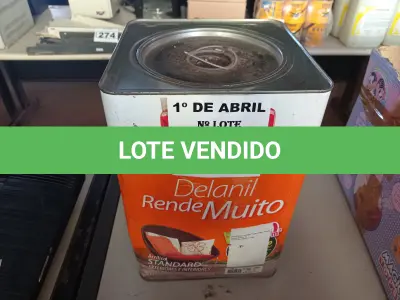 LOTE 375 - 01 LATA DE TINTA IQUINE DELANIL RENDE MUITO 18L FOSCO BASE “C”. (NO ESTADO) ATENÇÃO! FAZER A VISITAÇÃO ANTES DE ARREMATAR, NÃO SABEMOS SE FUNCIONA. LEILÃO NÃO TEM GARANTIA E NEM DEVOLUÇÃO, SUJEITO A POSSÍVEIS AVARIAS VISÍVEIS/OCULTAS E/OU AUSÊNCIA DE COMPONENTES.
