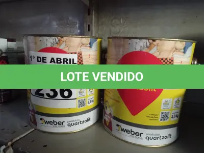 LOTE 236 - 02 GALÕES DE ADESIVO COLAMULT QUARTZOLIT 2,8KG. (NO ESTADO) ATENÇÃO! FAZER A VISITAÇÃO ANTES DE ARREMATAR, NÃO SABEMOS SE FUNCIONA. LEILÃO NÃO TEM GARANTIA E NEM DEVOLUÇÃO, SUJEITO A POSSÍVEIS AVARIAS VISÍVEIS/OCULTAS E/OU AUSÊNCIA DE COMPONENTES.