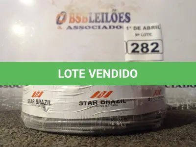 LOTE 282 - 01 ROLO DE CABO FLEXÍVEL 100M 2,5MM NA COR CINZA(NOVO). (NO ESTADO) ATENÇÃO! FAZER A VISITAÇÃO ANTES DE ARREMATAR, NÃO SABEMOS SE FUNCIONA. LEILÃO NÃO TEM GARANTIA E NEM DEVOLUÇÃO, SUJEITO A POSSÍVEIS AVARIAS VISÍVEIS/OCULTAS E/OU AUSÊNCIA DE COMPONENTES.