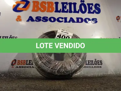 LOTE 400 - 01 ROLO DE CABO FLEXÍVEL 100M 10MM NA COR PRETA(NOVO). (NO ESTADO) ATENÇÃO! FAZER A VISITAÇÃO ANTES DE ARREMATAR, NÃO SABEMOS SE FUNCIONA. LEILÃO NÃO TEM GARANTIA E NEM DEVOLUÇÃO, SUJEITO A POSSÍVEIS AVARIAS VISÍVEIS/OCULTAS E/OU AUSÊNCIA DE COMPONENTES.