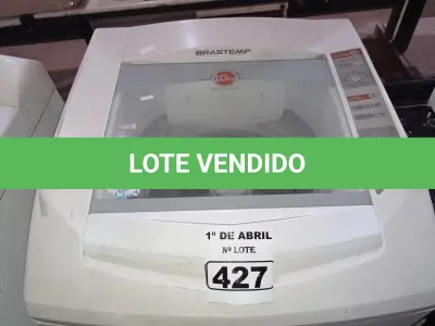LOTE 427 - 01 LAVADORA MARCA BRASTEMP 10KG 220V. (NO ESTADO) ATENÇÃO! FAZER A VISITAÇÃO ANTES DE ARREMATAR, NÃO SABEMOS SE FUNCIONA. LEILÃO NÃO TEM GARANTIA E NEM DEVOLUÇÃO, SUJEITO A POSSÍVEIS AVARIAS VISÍVEIS/OCULTAS E/OU AUSÊNCIA DE COMPONENTES.