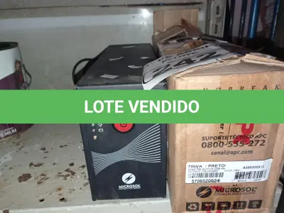 LOTE 242 - 02 NOBREAKS MARCAS MICROSOL.  (NO ESTADO) ATENÇÃO! FAZER A VISITAÇÃO ANTES DE ARREMATAR, NÃO SABEMOS SE FUNCIONA. LEILÃO NÃO TEM GARANTIA E NEM DEVOLUÇÃO, SUJEITO A POSSÍVEIS AVARIAS VISÍVEIS/OCULTAS E/OU AUSÊNCIA DE COMPONENTES.