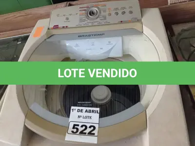 LOTE 522 - 01 MÁQUINA DE LAVAR ROUPAS MARCA BRASTEMP 11KG 220V. (NO ESTADO) ATENÇÃO! FAZER A VISITAÇÃO ANTES DE ARREMATAR, NÃO SABEMOS SE FUNCIONA. LEILÃO NÃO TEM GARANTIA E NEM DEVOLUÇÃO, SUJEITO A POSSÍVEIS AVARIAS VISÍVEIS/OCULTAS E/OU AUSÊNCIA DE COMPONENTES.