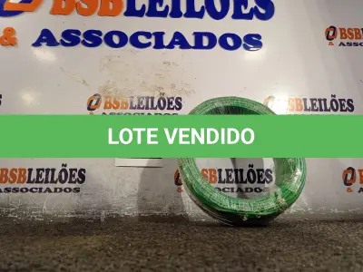 LOTE 339 - 01 ROLO DE CABO FLEXÍVEL 100M 2,5MM NA COR VERDE(NOVO). (NO ESTADO) ATENÇÃO! FAZER A VISITAÇÃO ANTES DE ARREMATAR, NÃO SABEMOS SE FUNCIONA. LEILÃO NÃO TEM GARANTIA E NEM DEVOLUÇÃO, SUJEITO A POSSÍVEIS AVARIAS VISÍVEIS/OCULTAS E/OU AUSÊNCIA DE COMPONENTES.