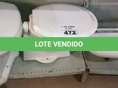 LOTE 472 - 02 VASOS SANITÁRIO E 01 CUBA PARA LAVATÓRIO. (NO ESTADO) ATENÇÃO! FAZER A VISITAÇÃO ANTES DE ARREMATAR, NÃO SABEMOS SE FUNCIONA. LEILÃO NÃO TEM GARANTIA E NEM DEVOLUÇÃO, SUJEITO A POSSÍVEIS AVARIAS VISÍVEIS/OCULTAS E/OU AUSÊNCIA DE COMPONENTES.