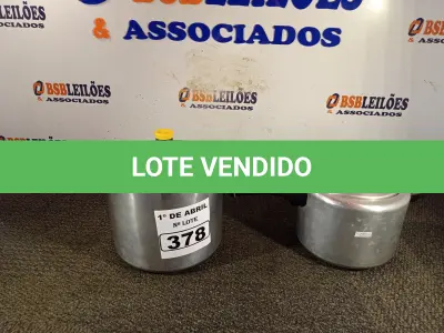 LOTE 378 - 02 PANELAS DE PRESSÃO. (NO ESTADO) ATENÇÃO! FAZER A VISITAÇÃO ANTES DE ARREMATAR, NÃO SABEMOS SE FUNCIONA. LEILÃO NÃO TEM GARANTIA E NEM DEVOLUÇÃO, SUJEITO A POSSÍVEIS AVARIAS VISÍVEIS/OCULTAS E/OU AUSÊNCIA DE COMPONENTES.