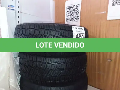 LOTE 491 - 03 PNEUS REMOLD 205/60/15. (NO ESTADO) ATENÇÃO! FAZER A VISITAÇÃO ANTES DE ARREMATAR, NÃO SABEMOS SE FUNCIONA. LEILÃO NÃO TEM GARANTIA E NEM DEVOLUÇÃO, SUJEITO A POSSÍVEIS AVARIAS VISÍVEIS/OCULTAS E/OU AUSÊNCIA DE COMPONENTES.