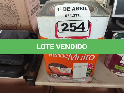 LOTE 254 - 01 LATA DE TINTA IQUINE DELANIL RENDE MUITO 18L FOSCO BASE “C”. (NO ESTADO) ATENÇÃO! FAZER A VISITAÇÃO ANTES DE ARREMATAR, NÃO SABEMOS SE FUNCIONA. LEILÃO NÃO TEM GARANTIA E NEM DEVOLUÇÃO, SUJEITO A POSSÍVEIS AVARIAS VISÍVEIS/OCULTAS E/OU AUSÊNCIA DE COMPONENTES.