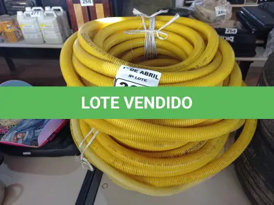 LOTE 382 - 03 ROLOS DE MANGUEIRA CORRUGADA. (NO ESTADO) ATENÇÃO! FAZER A VISITAÇÃO ANTES DE ARREMATAR, NÃO SABEMOS SE FUNCIONA. LEILÃO NÃO TEM GARANTIA E NEM DEVOLUÇÃO, SUJEITO A POSSÍVEIS AVARIAS VISÍVEIS/OCULTAS E/OU AUSÊNCIA DE COMPONENTES.