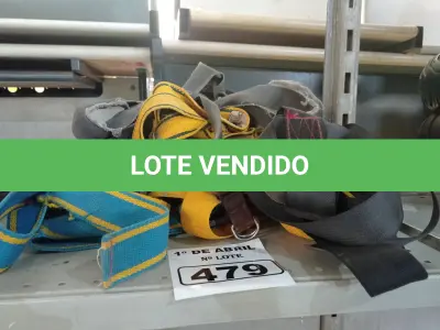 LOTE 479 - 05 CINTOS DE SEGURANÇA NO TRABALHO. (NO ESTADO) ATENÇÃO! FAZER A VISITAÇÃO ANTES DE ARREMATAR, NÃO SABEMOS SE FUNCIONA. LEILÃO NÃO TEM GARANTIA E NEM DEVOLUÇÃO, SUJEITO A POSSÍVEIS AVARIAS VISÍVEIS/OCULTAS E/OU AUSÊNCIA DE COMPONENTES.