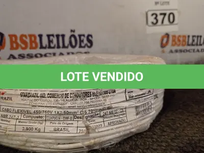 LOTE 370 - 01 ROLO DE CABO FLEXÍVEL 100M 2,5MM NA COR BRANCA(NOVO). (NO ESTADO) ATENÇÃO! FAZER A VISITAÇÃO ANTES DE ARREMATAR, NÃO SABEMOS SE FUNCIONA. LEILÃO NÃO TEM GARANTIA E NEM DEVOLUÇÃO, SUJEITO A POSSÍVEIS AVARIAS VISÍVEIS/OCULTAS E/OU AUSÊNCIA DE COMPONENTES.
