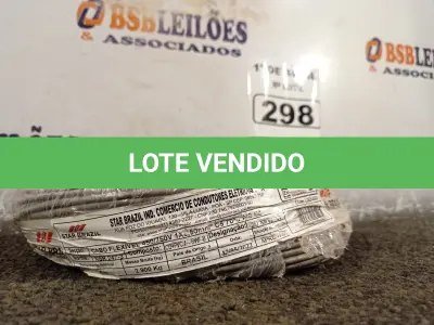 LOTE 298 - 01 ROLO DE CABO FLEXÍVEL 100M 2,5MM NA COR CINZA(NOVO). (NO ESTADO) ATENÇÃO! FAZER A VISITAÇÃO ANTES DE ARREMATAR, NÃO SABEMOS SE FUNCIONA. LEILÃO NÃO TEM GARANTIA E NEM DEVOLUÇÃO, SUJEITO A POSSÍVEIS AVARIAS VISÍVEIS/OCULTAS E/OU AUSÊNCIA DE COMPONENTES.