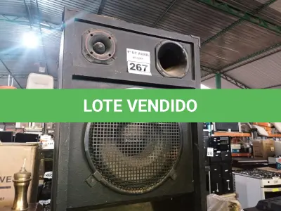 LOTE 267 - 01 CAIXA DE SOM PROFISSIONAL. (NO ESTADO) ATENÇÃO! FAZER A VISITAÇÃO ANTES DE ARREMATAR, NÃO SABEMOS SE FUNCIONA. LEILÃO NÃO TEM GARANTIA E NEM DEVOLUÇÃO, SUJEITO A POSSÍVEIS AVARIAS VISÍVEIS/OCULTAS E/OU AUSÊNCIA DE COMPONENTES.