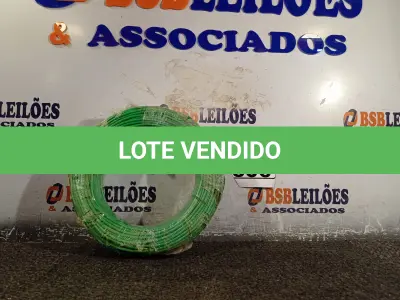 LOTE 306 - 01 ROLO DE CABO FLEXÍVEL 100M 4MM NA COR VERDE(NOVO). (NO ESTADO) ATENÇÃO! FAZER A VISITAÇÃO ANTES DE ARREMATAR, NÃO SABEMOS SE FUNCIONA. LEILÃO NÃO TEM GARANTIA E NEM DEVOLUÇÃO, SUJEITO A POSSÍVEIS AVARIAS VISÍVEIS/OCULTAS E/OU AUSÊNCIA DE COMPONENTES.