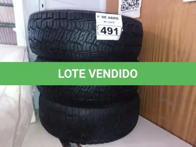 LOTE 491 - 03 PNEUS REMOLD 205/60/15. (NO ESTADO) ATENÇÃO! FAZER A VISITAÇÃO ANTES DE ARREMATAR, NÃO SABEMOS SE FUNCIONA. LEILÃO NÃO TEM GARANTIA E NEM DEVOLUÇÃO, SUJEITO A POSSÍVEIS AVARIAS VISÍVEIS/OCULTAS E/OU AUSÊNCIA DE COMPONENTES.