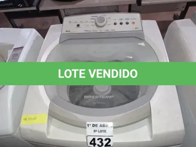 LOTE 432 - 01 LAVADORA MARCA BRASTEMP 11KG 220V. (NO ESTADO) ATENÇÃO! FAZER A VISITAÇÃO ANTES DE ARREMATAR, NÃO SABEMOS SE FUNCIONA. LEILÃO NÃO TEM GARANTIA E NEM DEVOLUÇÃO, SUJEITO A POSSÍVEIS AVARIAS VISÍVEIS/OCULTAS E/OU AUSÊNCIA DE COMPONENTES.