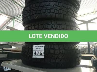 LOTE 475 - 04 PNEUS REMOLD 205/60/16. (NO ESTADO) ATENÇÃO! FAZER A VISITAÇÃO ANTES DE ARREMATAR, NÃO SABEMOS SE FUNCIONA. LEILÃO NÃO TEM GARANTIA E NEM DEVOLUÇÃO, SUJEITO A POSSÍVEIS AVARIAS VISÍVEIS/OCULTAS E/OU AUSÊNCIA DE COMPONENTES.