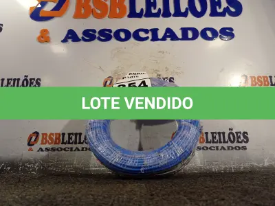 LOTE 354 - 01 ROLO DE CABO FLEXÍVEL 100M 4MM NA COR AZUL(NOVO). (NO ESTADO) ATENÇÃO! FAZER A VISITAÇÃO ANTES DE ARREMATAR, NÃO SABEMOS SE FUNCIONA. LEILÃO NÃO TEM GARANTIA E NEM DEVOLUÇÃO, SUJEITO A POSSÍVEIS AVARIAS VISÍVEIS/OCULTAS E/OU AUSÊNCIA DE COMPONENTES.