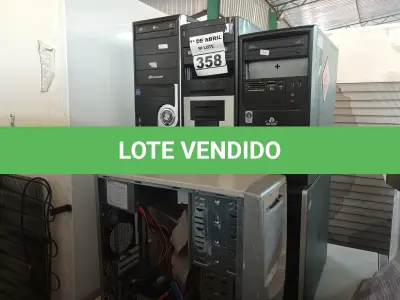 LOTE 358 - 07 CPU’S MARCAS E MODELOS DIVERSOS PARA RETIRADA DE PEÇAS. (NO ESTADO) ATENÇÃO! FAZER A VISITAÇÃO ANTES DE ARREMATAR, NÃO SABEMOS SE FUNCIONA. LEILÃO NÃO TEM GARANTIA E NEM DEVOLUÇÃO, SUJEITO A POSSÍVEIS AVARIAS VISÍVEIS/OCULTAS E/OU AUSÊNCIA DE COMPONENTES.