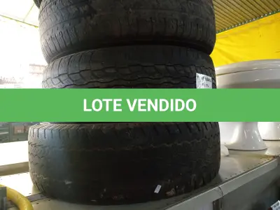 LOTE 462 - 04 PNEUS USADOS MEDIDAS DIVERSAS. (NO ESTADO) ATENÇÃO! FAZER A VISITAÇÃO ANTES DE ARREMATAR, NÃO SABEMOS SE FUNCIONA. LEILÃO NÃO TEM GARANTIA E NEM DEVOLUÇÃO, SUJEITO A POSSÍVEIS AVARIAS VISÍVEIS/OCULTAS E/OU AUSÊNCIA DE COMPONENTES.