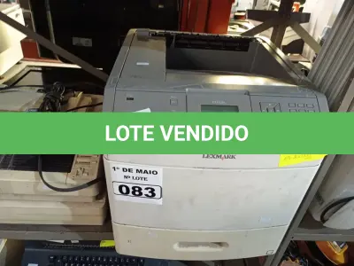LOTE 083 - 01 IMPRESSORA A LASER MARCA LEXMARK MODELO T654DN E 02 IMPRESSORAS MATRICIAL. (NO ESTADO) ATENÇÃO! FAZER A VISITAÇÃO ANTES DE ARREMATAR, NÃO SABEMOS SE FUNCIONA. LEILÃO NÃO TEM GARANTIA E NEM DEVOLUÇÃO, SUJEITO A POSSÍVEIS AVARIAS VISÍVEIS/OCULTAS E/OU AUSÊNCIA DE COMPONENTES.