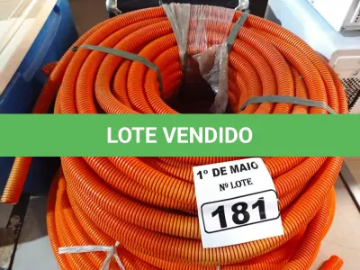 LOTE 181 - 02 ROLOS DE MANGUEIRA CORRUGADA. (NO ESTADO) ATENÇÃO! FAZER A VISITAÇÃO ANTES DE ARREMATAR, NÃO SABEMOS SE FUNCIONA. LEILÃO NÃO TEM GARANTIA E NEM DEVOLUÇÃO, SUJEITO A POSSÍVEIS AVARIAS VISÍVEIS/OCULTAS E/OU AUSÊNCIA DE COMPONENTES.