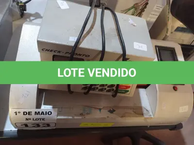 LOTE 133 - 01 PLASTIFICADORA LASSANE E 01 IMPRESSORA DE CHEQUES. (NO ESTADO) ATENÇÃO! FAZER A VISITAÇÃO ANTES DE ARREMATAR, NÃO SABEMOS SE FUNCIONA. LEILÃO NÃO TEM GARANTIA E NEM DEVOLUÇÃO, SUJEITO A POSSÍVEIS AVARIAS VISÍVEIS/OCULTAS E/OU AUSÊNCIA DE COMPONENTES.