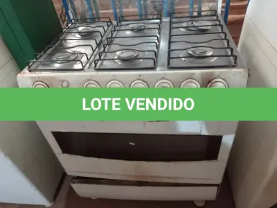 LOTE 172 - 01 FOGÃO A GÁS 06 BOCAS. (NO ESTADO) ATENÇÃO! FAZER A VISITAÇÃO ANTES DE ARREMATAR, NÃO SABEMOS SE FUNCIONA. LEILÃO NÃO TEM GARANTIA E NEM DEVOLUÇÃO, SUJEITO A POSSÍVEIS AVARIAS VISÍVEIS/OCULTAS E/OU AUSÊNCIA DE COMPONENTES.