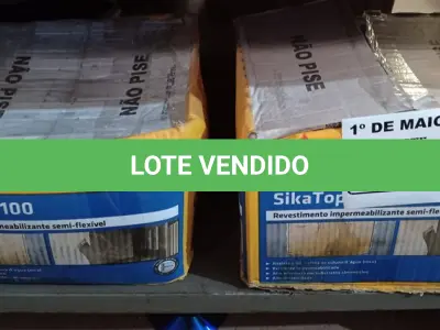LOTE 094 - 02 CAIXAS DE SIKA TOP-100, REVESTIMENTO IMPERMEABILIZANTE SEMI-FLEXIVEL 18KG. (NO ESTADO) ATENÇÃO! FAZER A VISITAÇÃO ANTES DE ARREMATAR, NÃO SABEMOS SE FUNCIONA. LEILÃO NÃO TEM GARANTIA E NEM DEVOLUÇÃO, SUJEITO A POSSÍVEIS AVARIAS VISÍVEIS/OCULTAS E/OU AUSÊNCIA DE COMPONENTES.