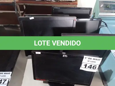 LOTE 146 - 06 MONITORES MARCAS E MODELOS DIVERSOS PARA RETIRADA DE PEÇAS. (NO ESTADO) ATENÇÃO! FAZER A VISITAÇÃO ANTES DE ARREMATAR, NÃO SABEMOS SE FUNCIONA. LEILÃO NÃO TEM GARANTIA E NEM DEVOLUÇÃO, SUJEITO A POSSÍVEIS AVARIAS VISÍVEIS/OCULTAS E/OU AUSÊNCIA DE COMPONENTES.