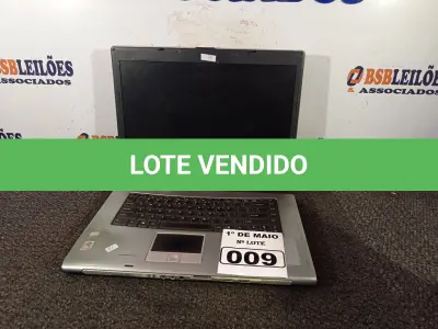 LOTE 009 - 01 NOTEBOOK MARCA ACER. (NO ESTADO) ATENÇÃO! FAZER A VISITAÇÃO ANTES DE ARREMATAR, NÃO SABEMOS SE FUNCIONA. LEILÃO NÃO TEM GARANTIA E NEM DEVOLUÇÃO, SUJEITO A POSSÍVEIS AVARIAS VISÍVEIS/OCULTAS E/OU AUSÊNCIA DE COMPONENTES.