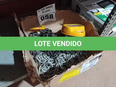 LOTE 058 - 01 TALHA MANUAL DE CORRENTE 1T 5M DE ELEVAÇÃO CSM. (NOVA) (NO ESTADO)